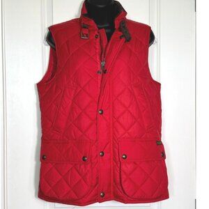 Polo Ralph Lauren Red Quilted Vest Sleeveless Jacket Womens M Medium